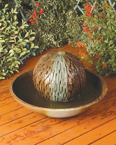 Mini Rubix Fountain and Wok Cement Contemporary Modern Leaf
